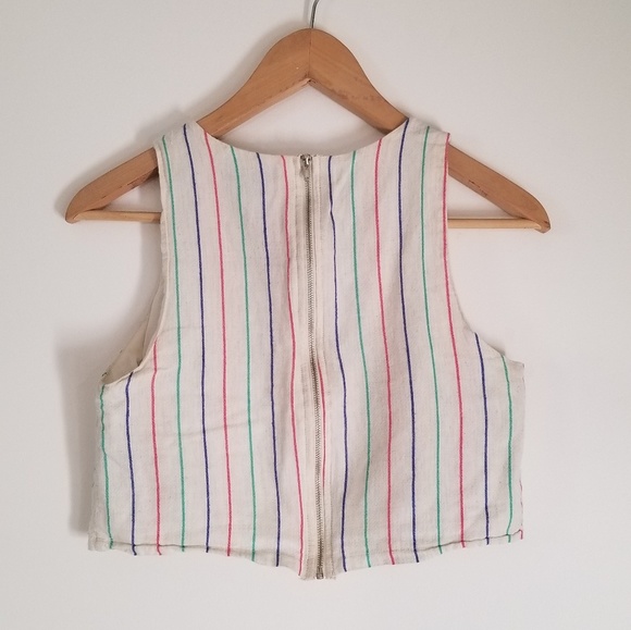 Striped crop top with zip up back - Picture 3 of 3
